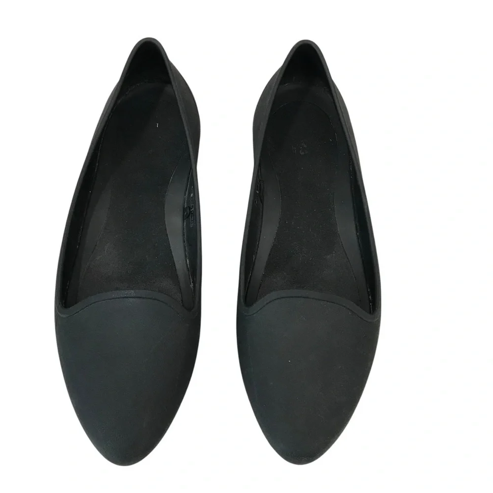 CROCS Brooklyn Flat women’s Size 8 Shoes Black Pointed Toe Slip On Comfort Flats - Picture 3 of 6